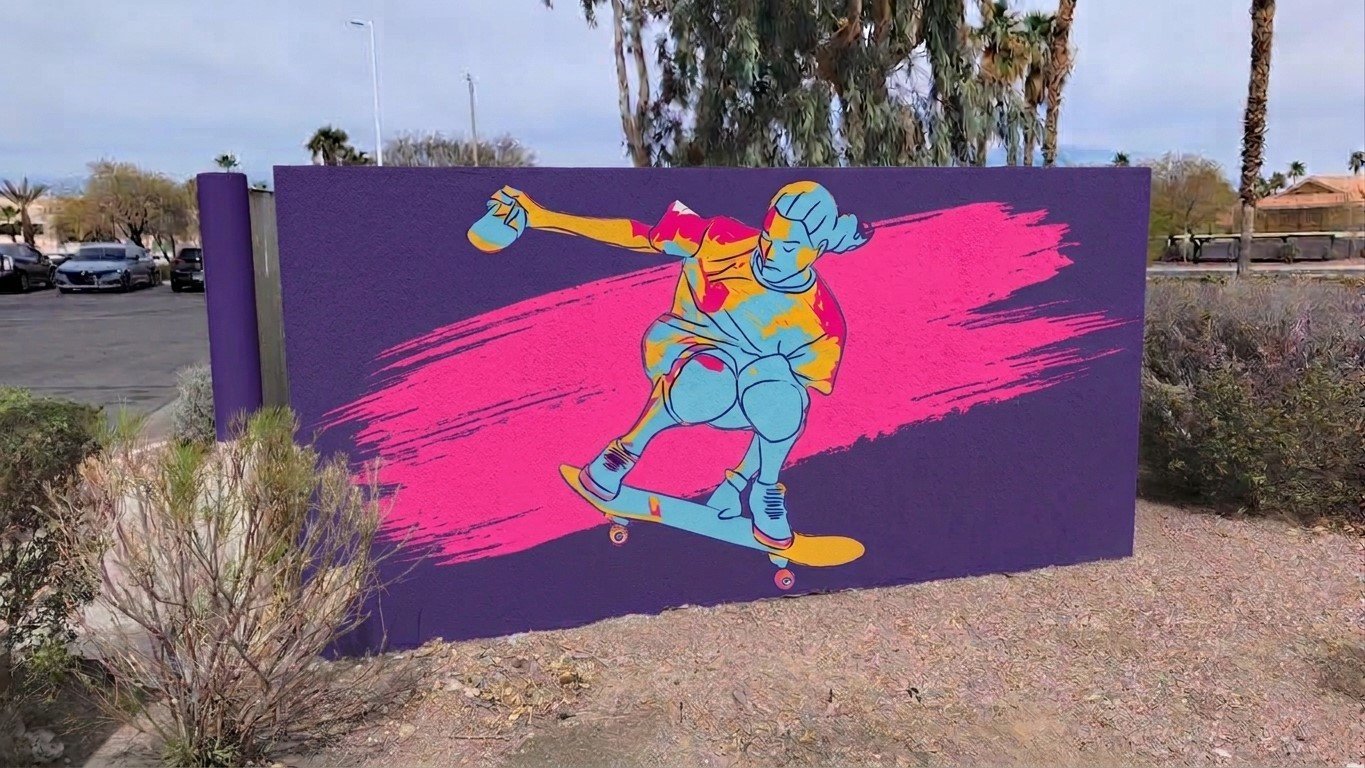 Colorful Trash Corral Wall Painting
